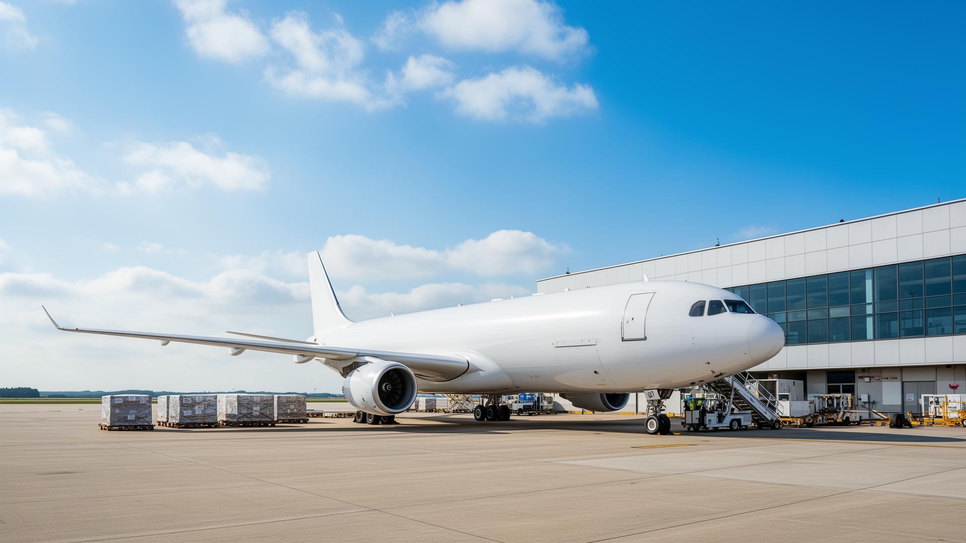 Cargo aircraft at a U.S. airport terminal